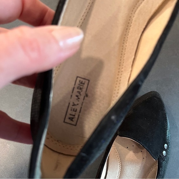 Alex Marie sz 6 Ryann black leather pointy toe ballet flats - Picture 14 of 15